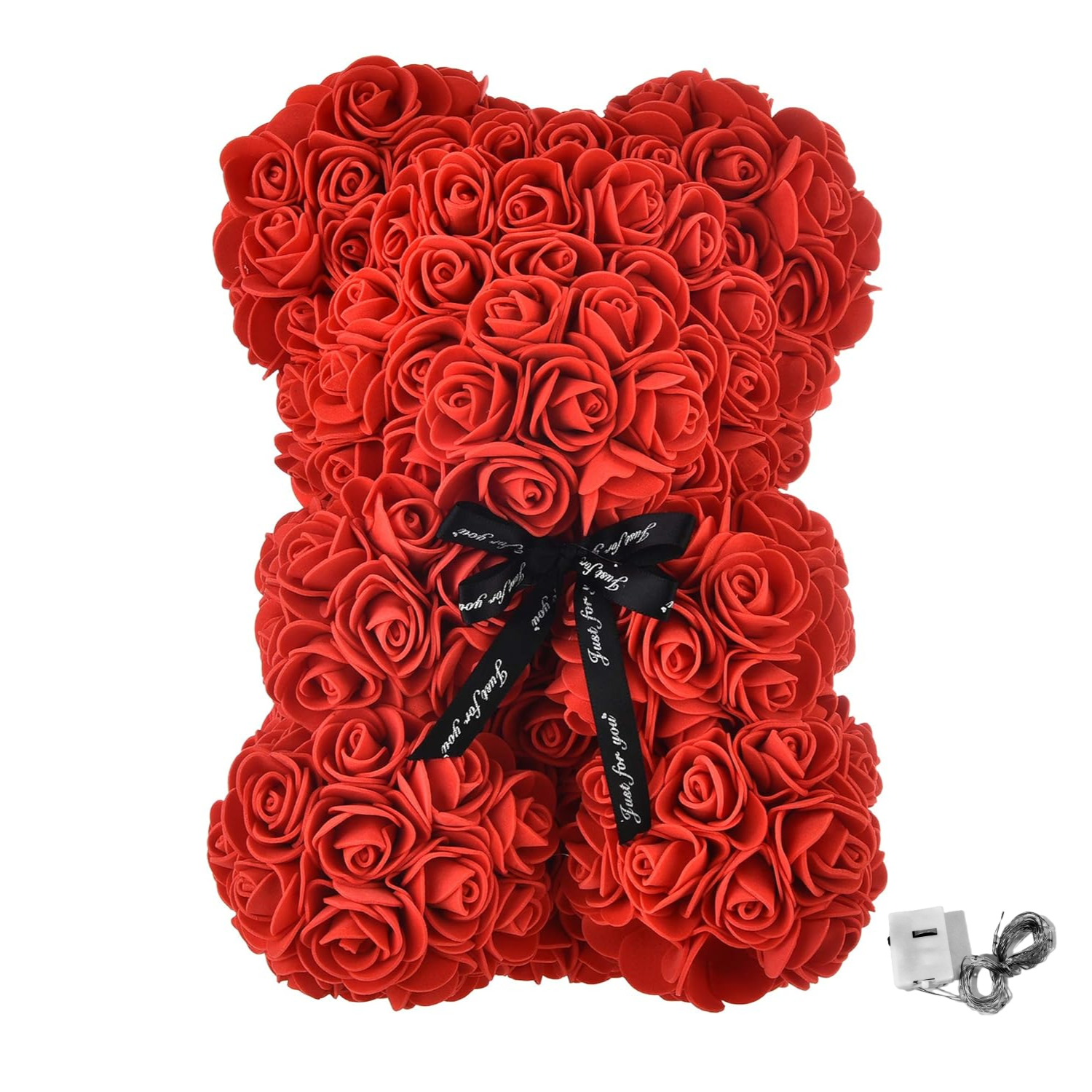 NYRWANA Rose Teddy Bear Gift with DIY String Lights